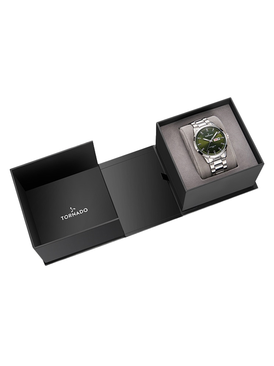 Men Miyota 2305 Movement Watch with Analog Display and Solid Stainless Steel Brushed Strap - T23001-SBSH, Silver
