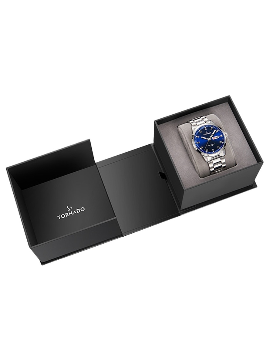 Men Miyota 2305 Movement Watch with Analog Display and Solid Stainless Steel Brushed Strap - T23001-SBSN, Silver