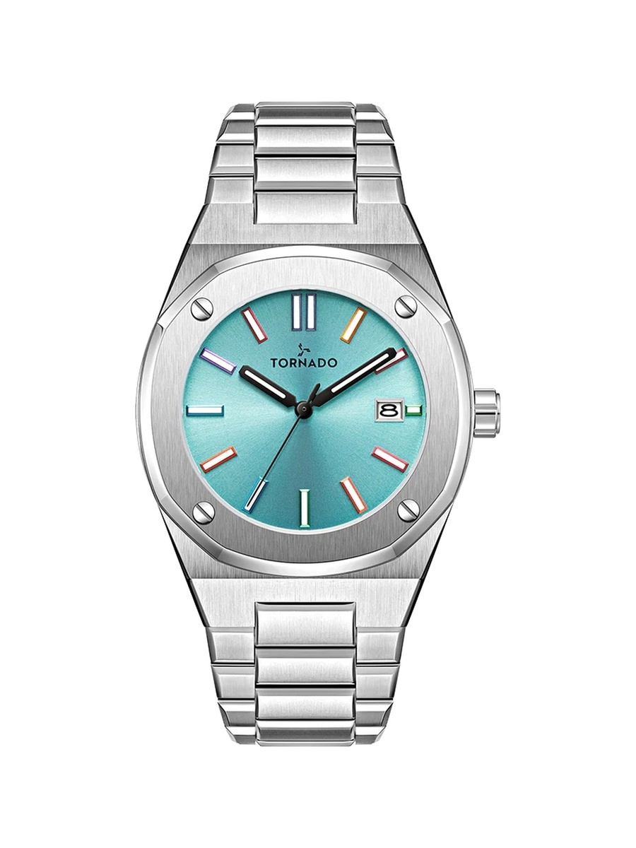 AURORA TWILIGHT Men Miyota 2315 Movement Watch with Analog Display and Brushed Finish Strap - T23003-SBSL, Silver