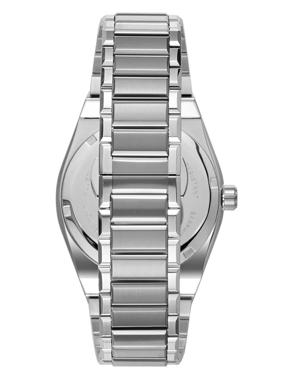 AURORA TWILIGHT Men Miyota 2315 Movement Watch with Analog Display and Brushed Finish Strap - T23003-SBSL, Silver