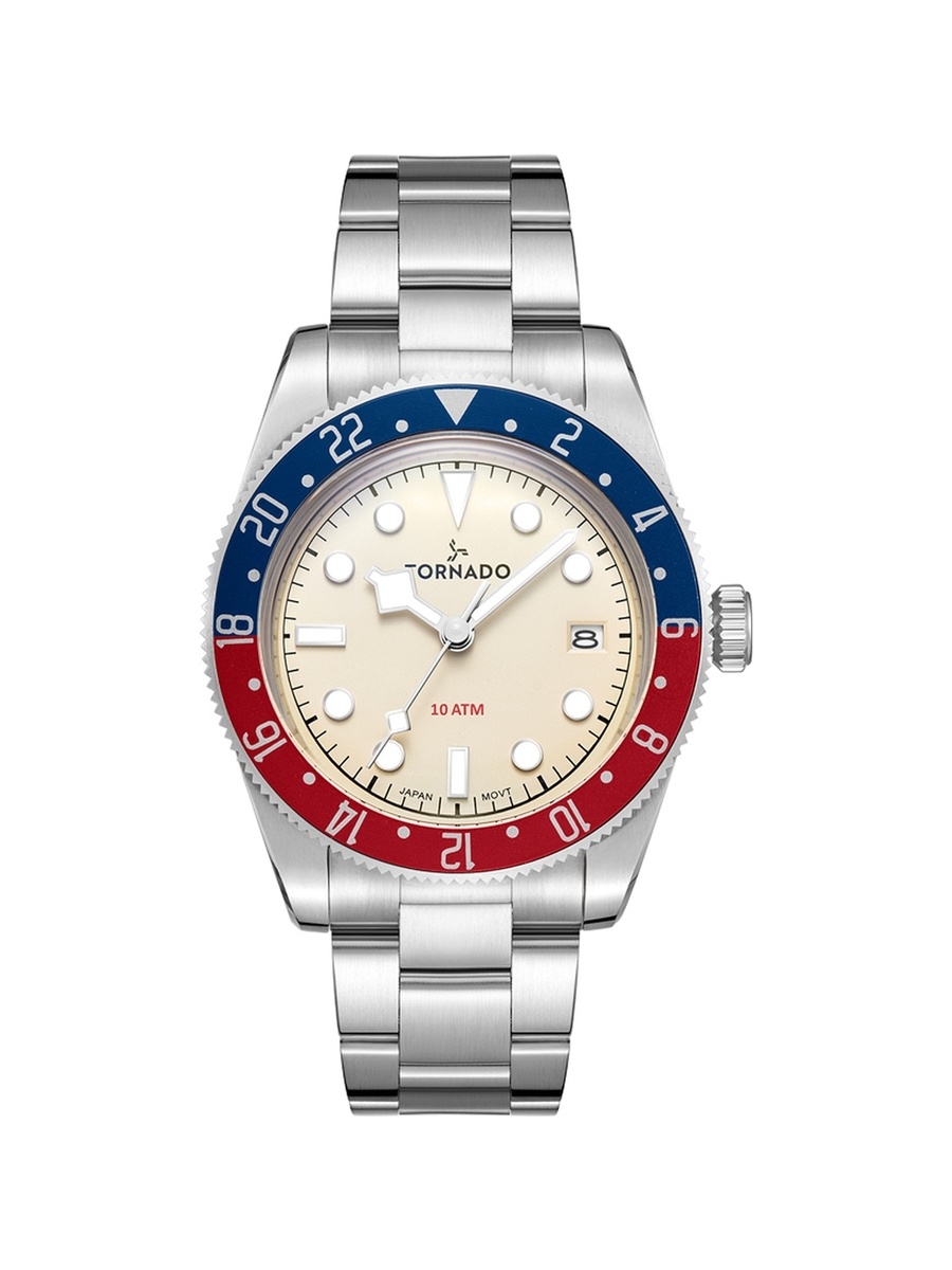 Lumina Date Just Men Miyota 2315-3H Movement Watch with Analog Display and Stainless Steel Strap - T24006-SBSI, Silver
