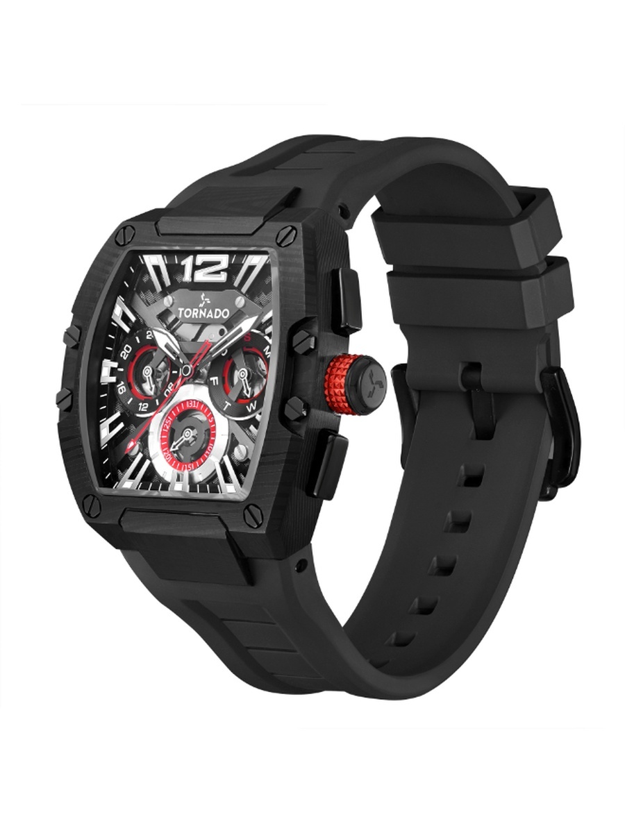Xenith Men Seiko VX9J Japanese Quartz Movement Watch with Multifunction Display and 316L Stainless Steel Strap - T23105L-BFBB, Black