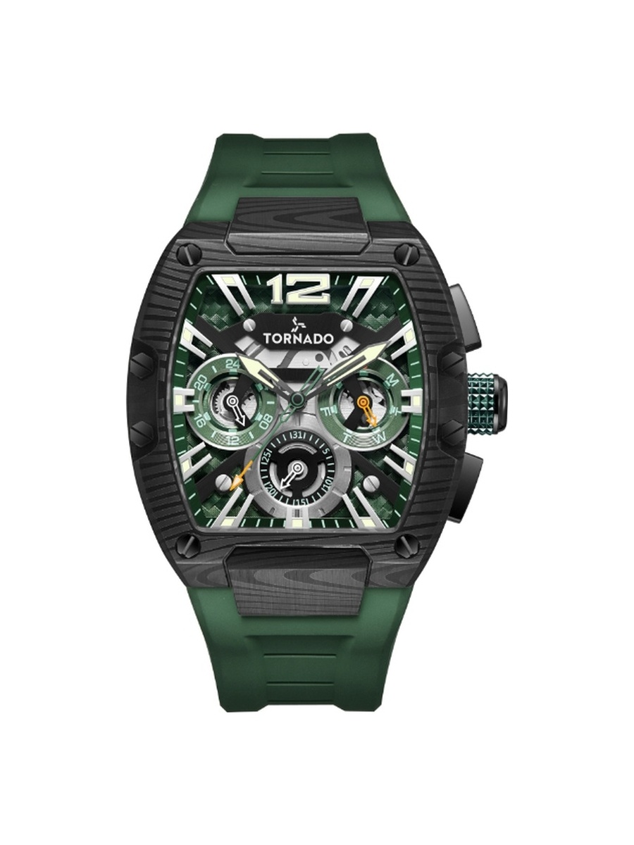 Xenith Men Seiko VX9J Japanese Quartz Movement Watch with Multifunction Display and 316L Stainless Steel Strap - T23105L-BFGB, Green