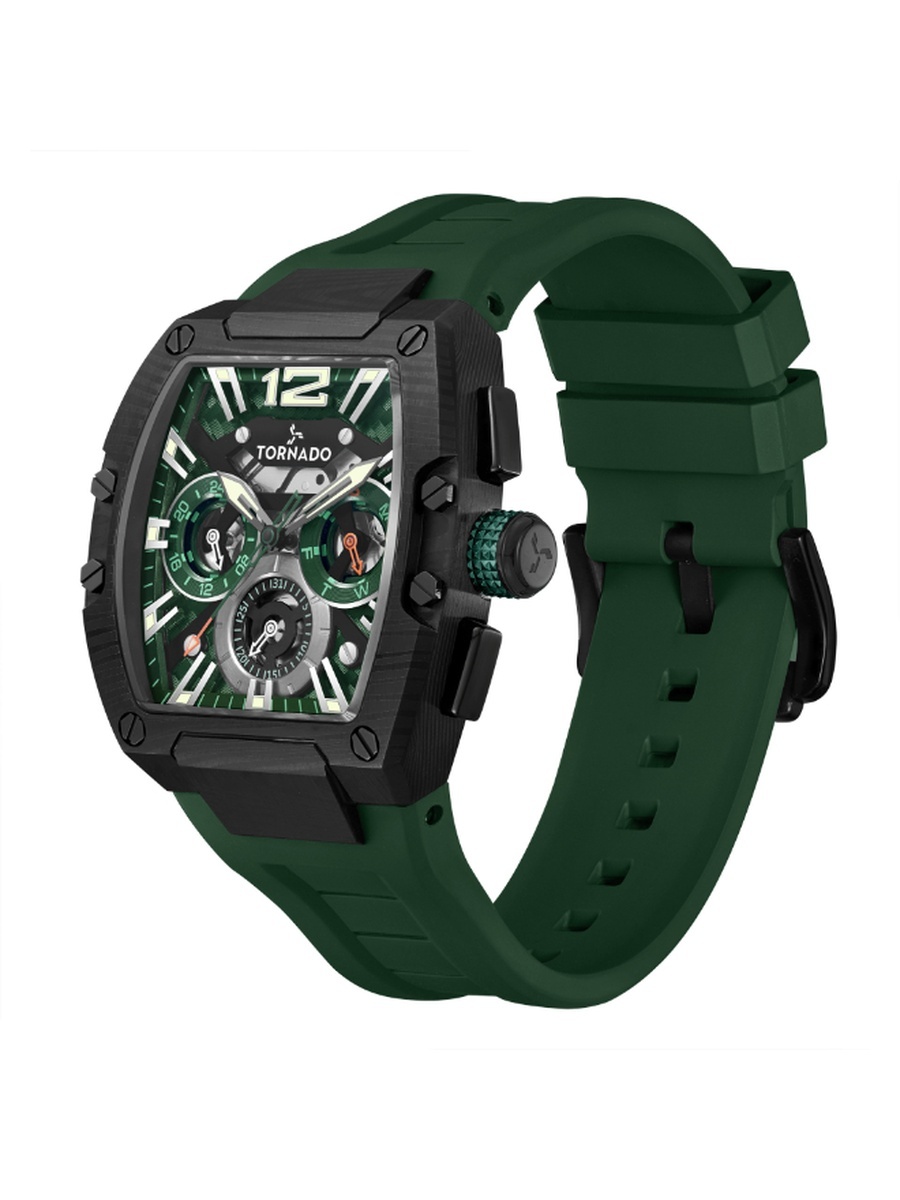 Xenith Men Seiko VX9J Japanese Quartz Movement Watch with Multifunction Display and 316L Stainless Steel Strap - T23105L-BFGB, Green