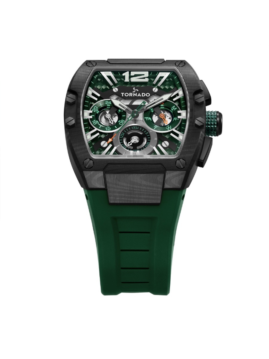 Xenith Men Seiko VX9J Japanese Quartz Movement Watch with Multifunction Display and 316L Stainless Steel Strap - T23105L-BFGB, Green