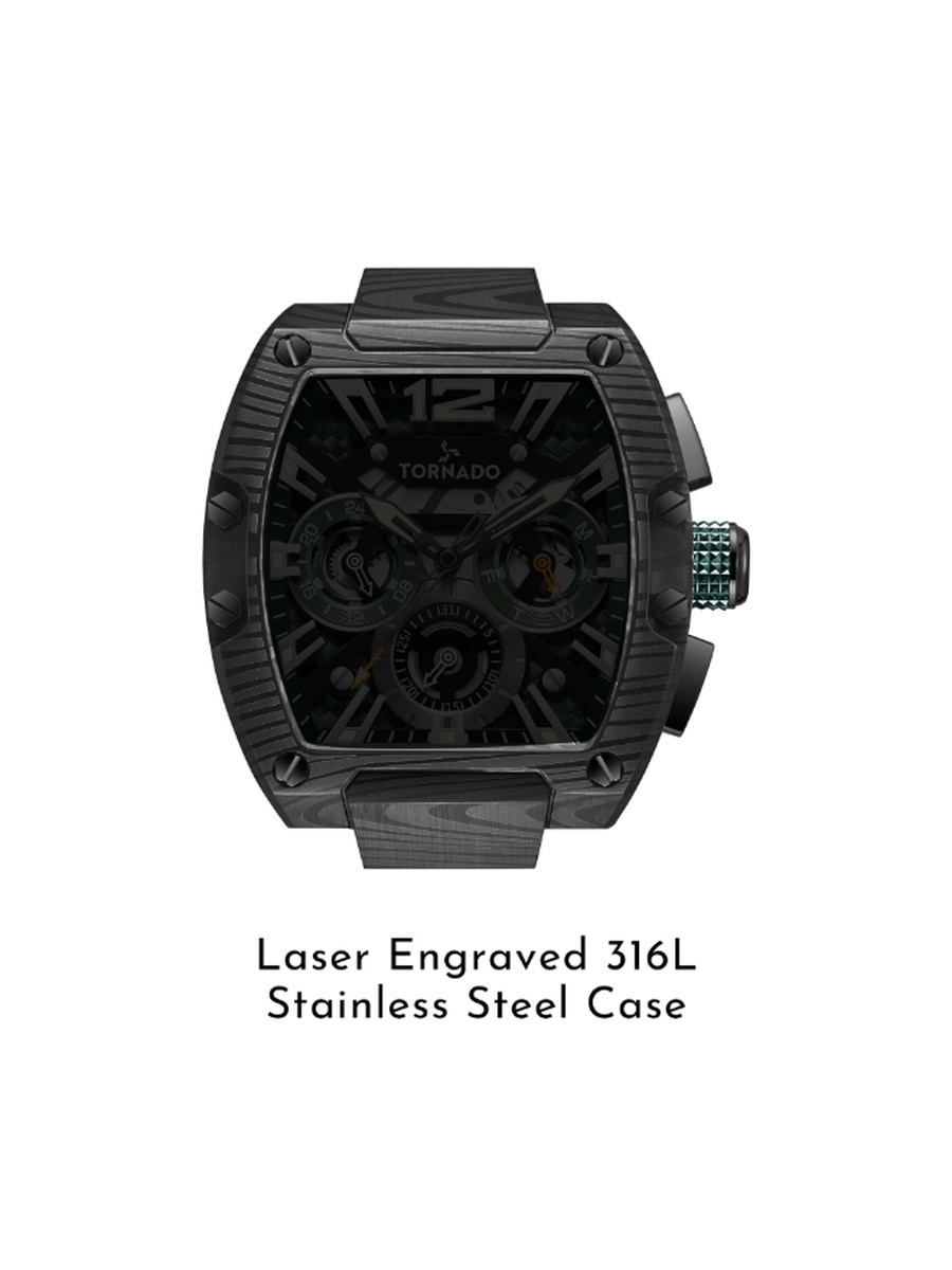 Xenith Men Seiko VX9J Japanese Quartz Movement Watch with Multifunction Display and 316L Stainless Steel Strap - T23105L-BFGB, Green