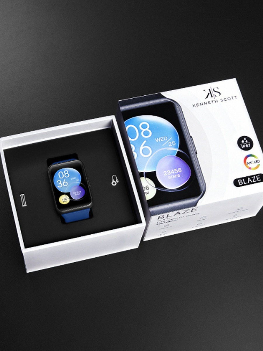 Unisex Electronic Movement Watch with Smart Display and Silicone Strap - KBLZ-XSBBN