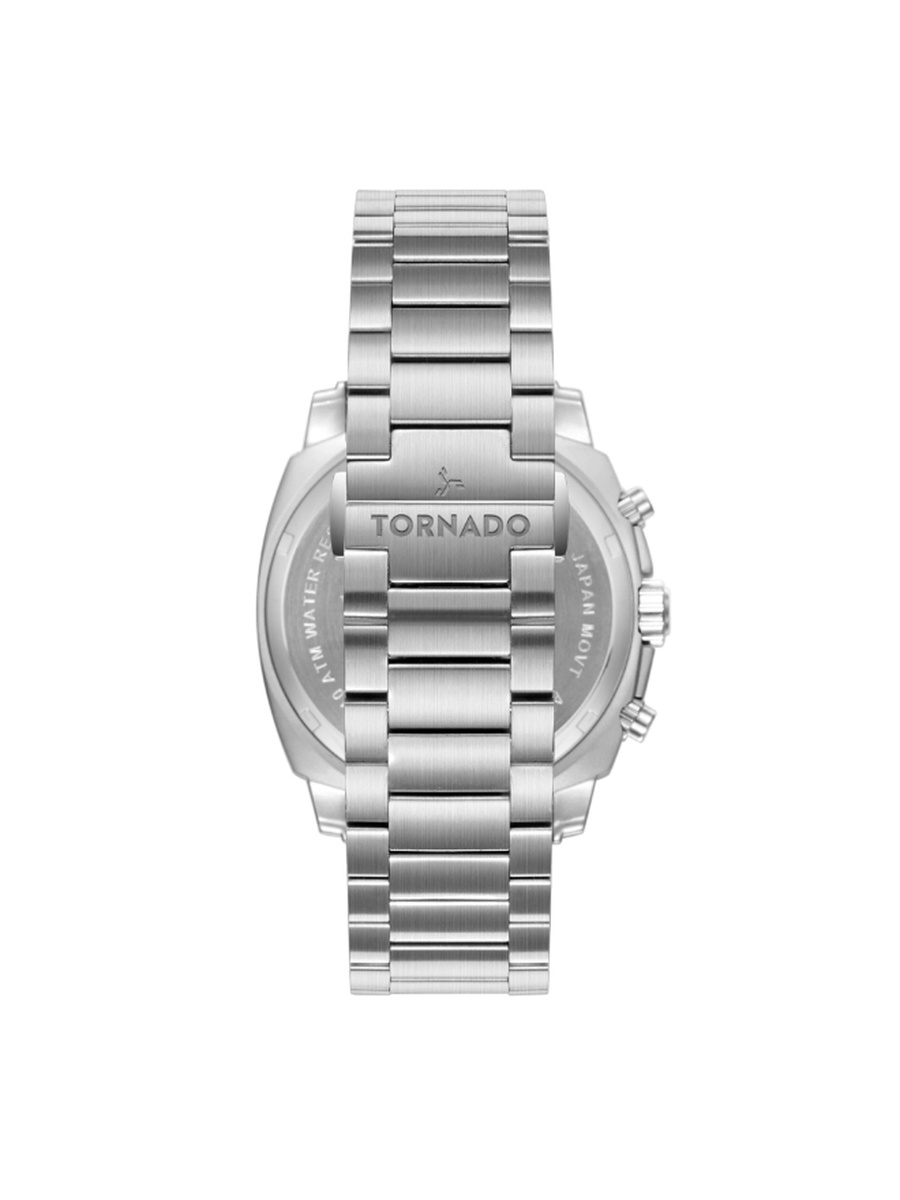 Gift Set - Men Seiko VK64 Movement Watch with Chronograph Display and Stainless Steel Brushed Links Strap - T25104S-SBSW-B, Silver