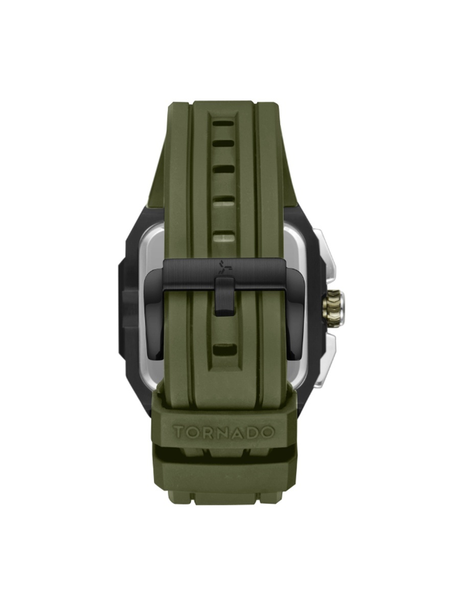 XENITH CURVE Men Miyota JP25 Movement Watch with Multi Function Display and FKM Strap - T26101-BFHH, Green