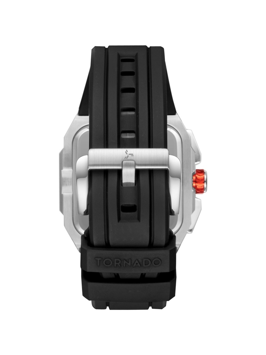 XENITH CURVE Men Miyota JP25 Movement Watch with Multi Function Display and FKM Strap - T26101-SFBB, Black