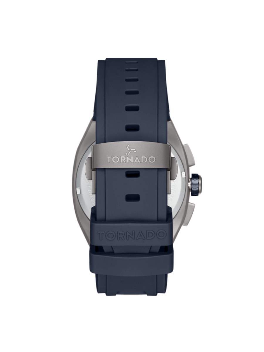 ARISTOCRATE Men Seiko VD54 Movement Watch with Chronograph Display and Rubber Strap - T26102-BRNL, Blue