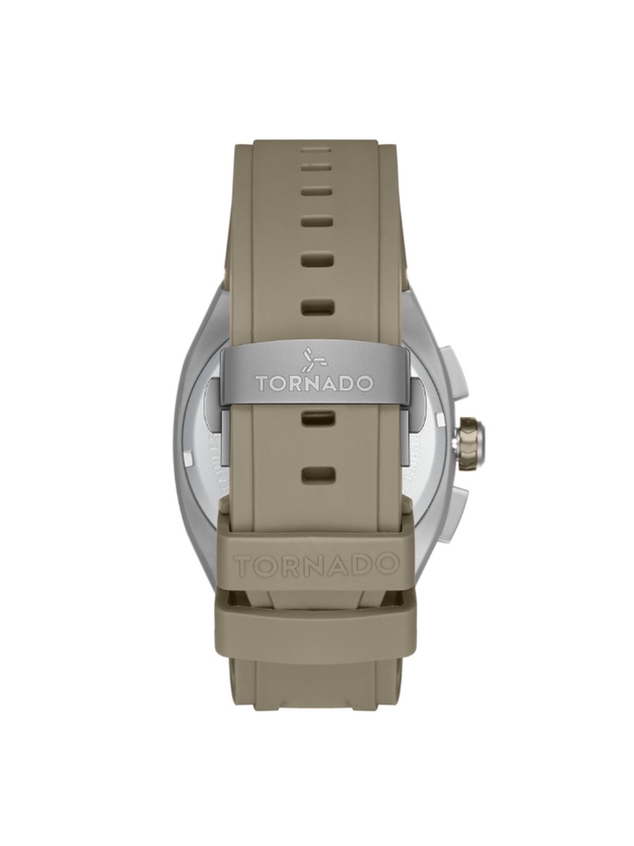 ARISTOCRATE Men Seiko VD54 Movement Watch with Chronograph Display and Rubber Strap - T26102-XREL, Khaki