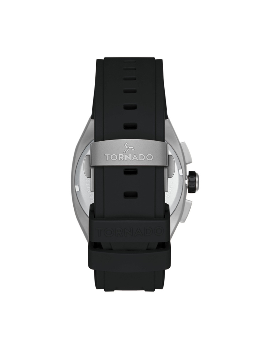 ARISTOCRATE Men Seiko VD54 Movement Watch with Chronograph Display and Rubber Strap - T26102-XRBB, Black