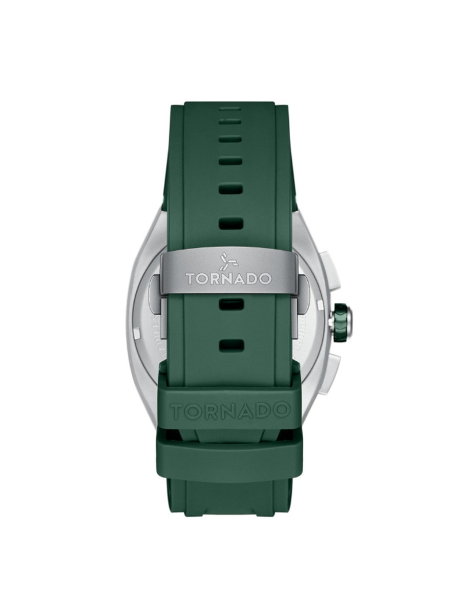 ARISTOCRATE Men Seiko VD54 Movement Watch with Chronograph Display and Rubber Strap - T26102-SRGG, Green