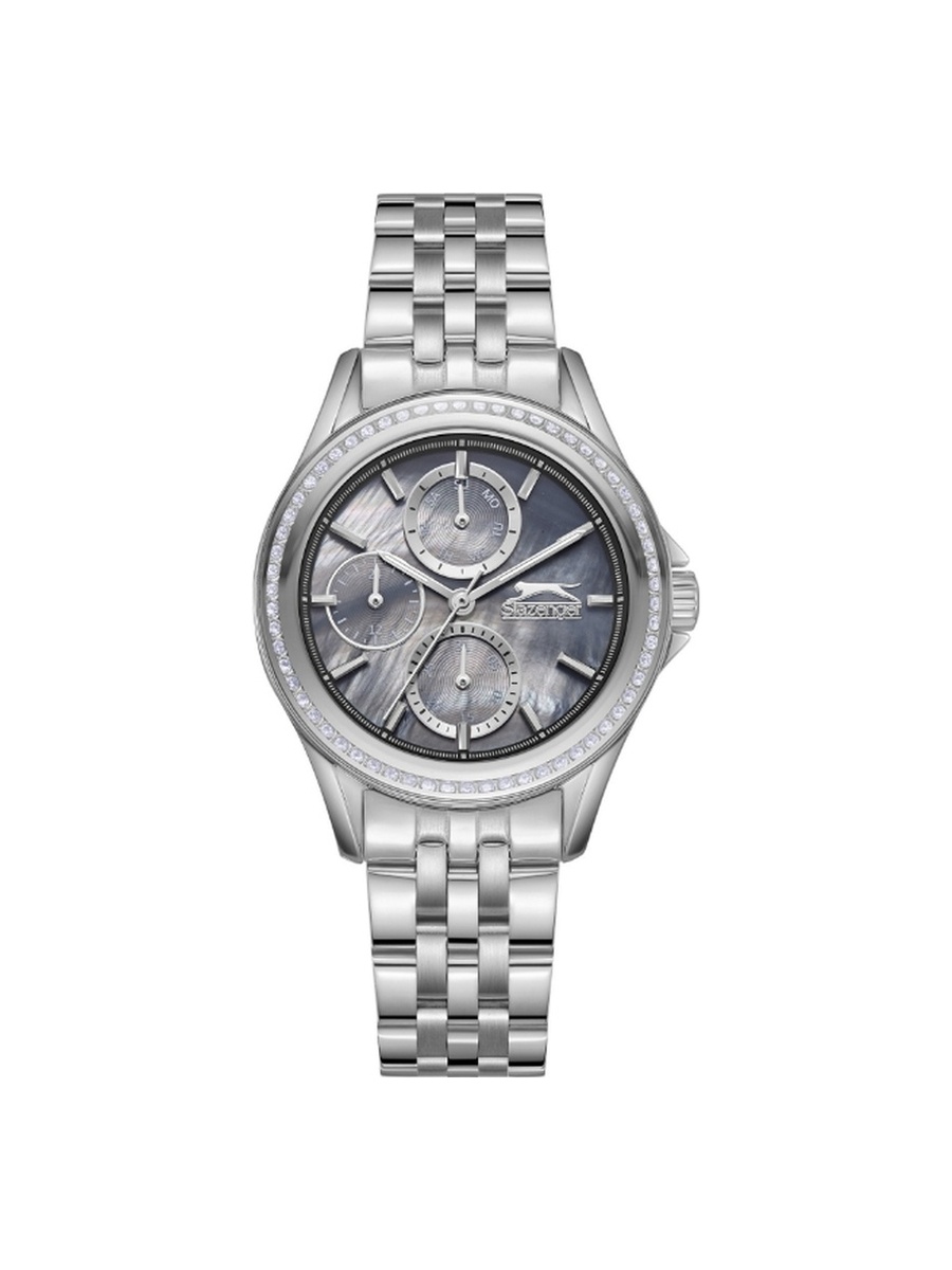 Women VX3NE1 Movement Watch with Multi Function Display and Metal Strap - SL.9.2392.4.01, Silver