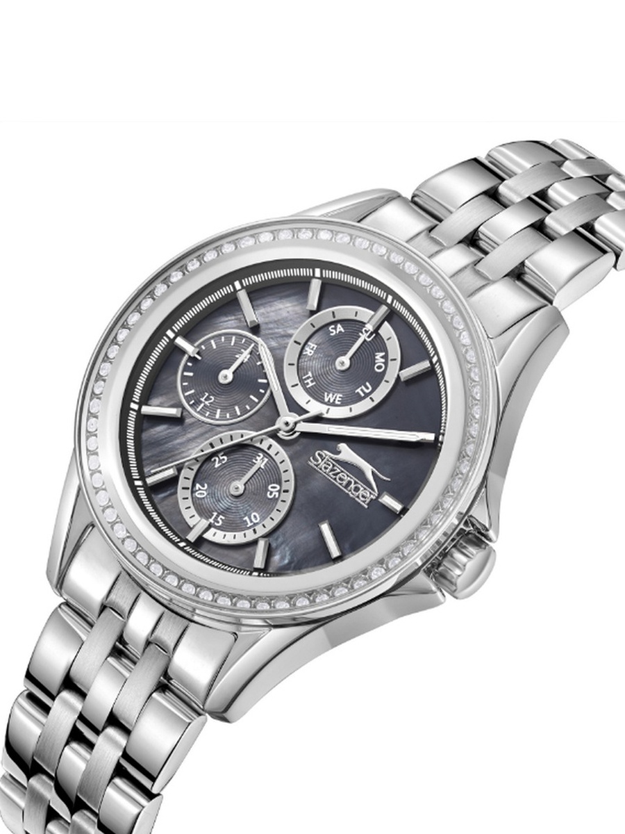 Women VX3NE1 Movement Watch with Multi Function Display and Metal Strap - SL.9.2392.4.01, Silver