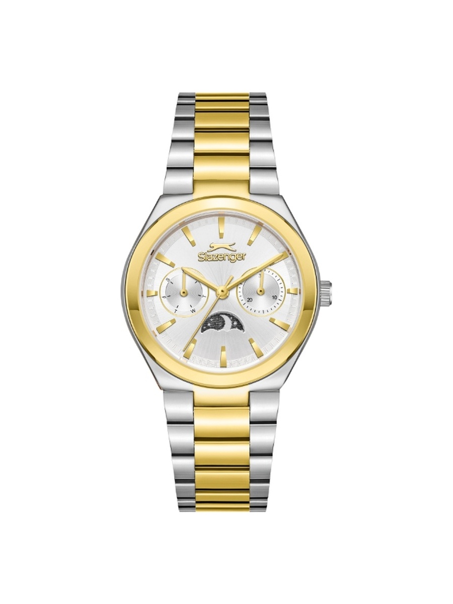 Women VX3HE11 Movement Watch, Multi Function Display and Metal Strap - SL.9.2468.4.05, Silver/Gold