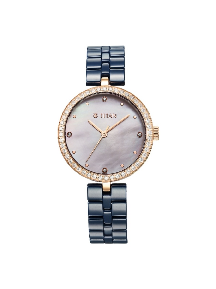 Women Quartz Movement Watch with Analog Display and Ceramic Strap - 95215KC03, Blue