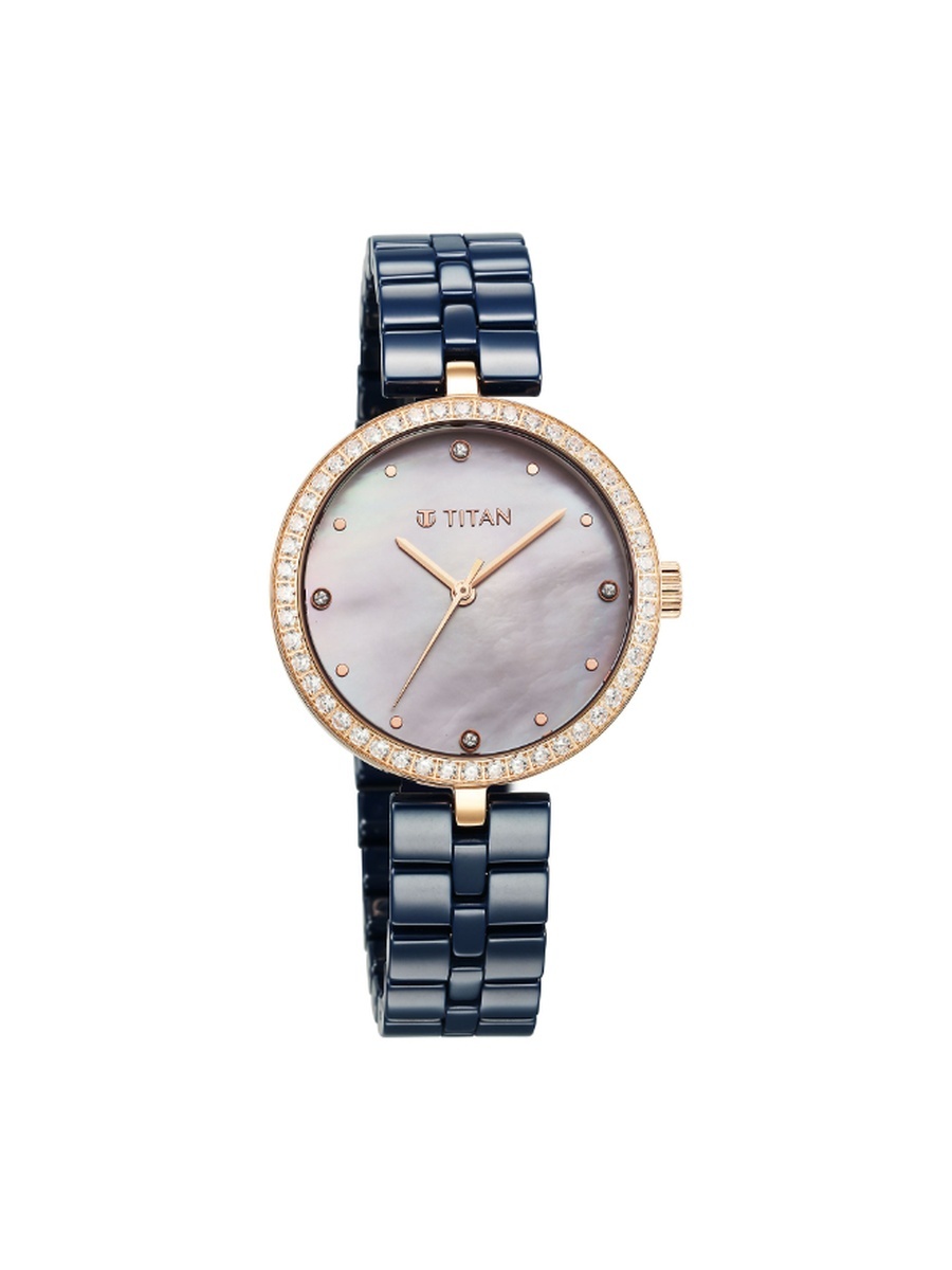 Women Quartz Movement Watch with Analog Display and Ceramic Strap - 95215KC03, Blue