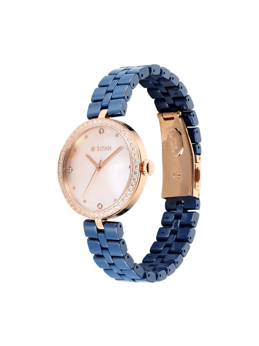 Women Quartz Movement Watch with Analog Display and Ceramic Strap - 95215KC03, Blue