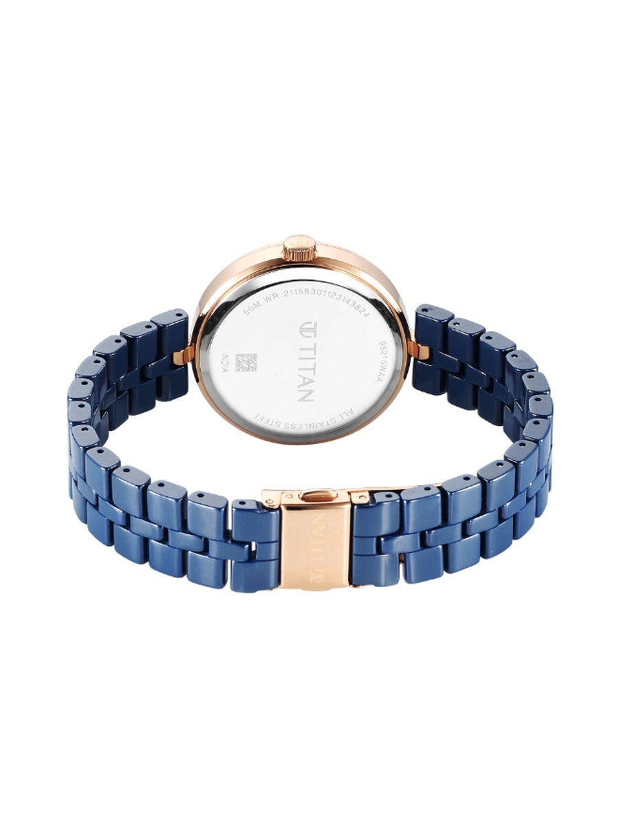 Women Quartz Movement Watch with Analog Display and Ceramic Strap - 95215KC03, Blue