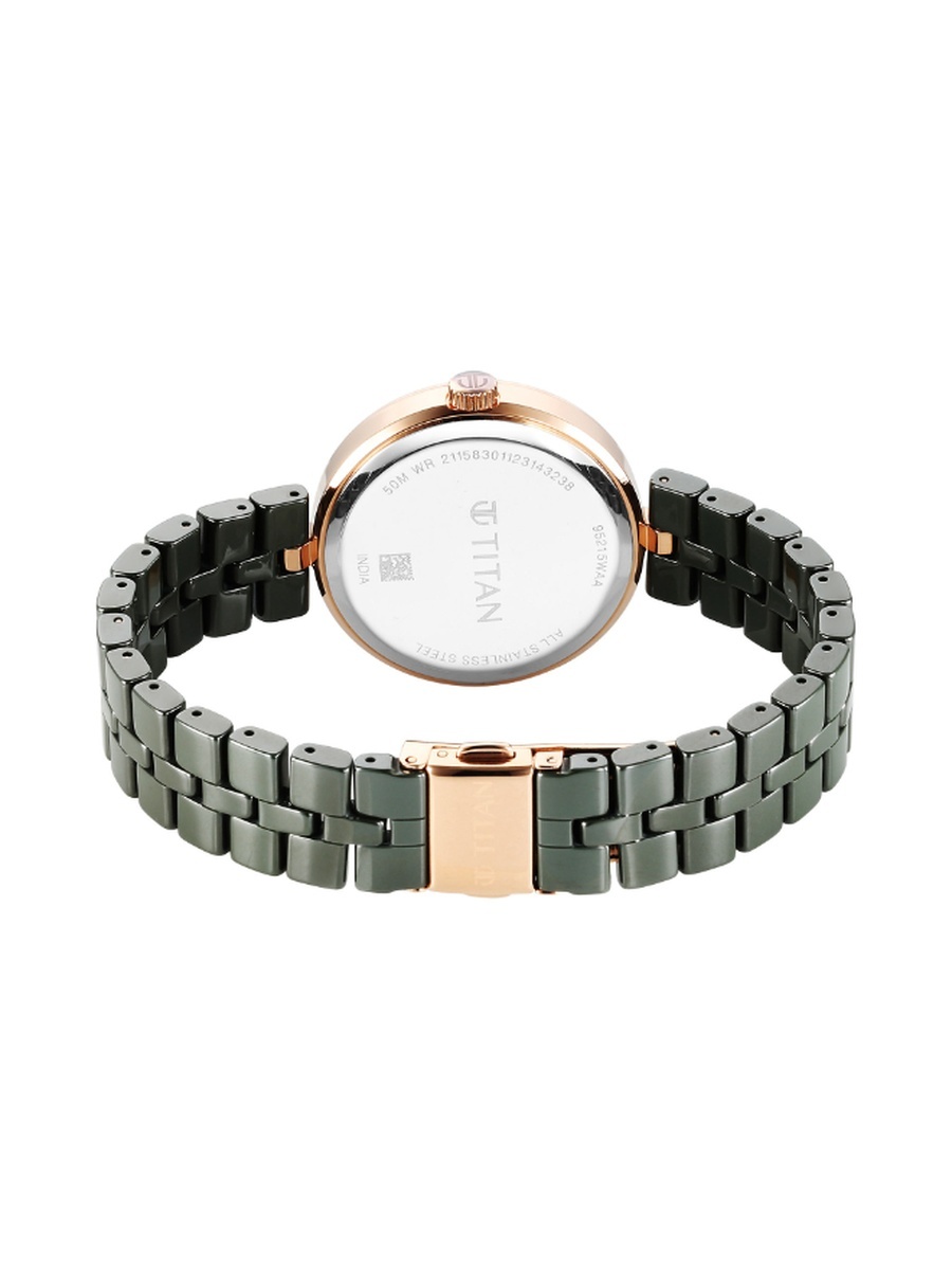 Women Quartz Movement Watch with Analog Display and Ceramic Strap - 95215KC04, Green