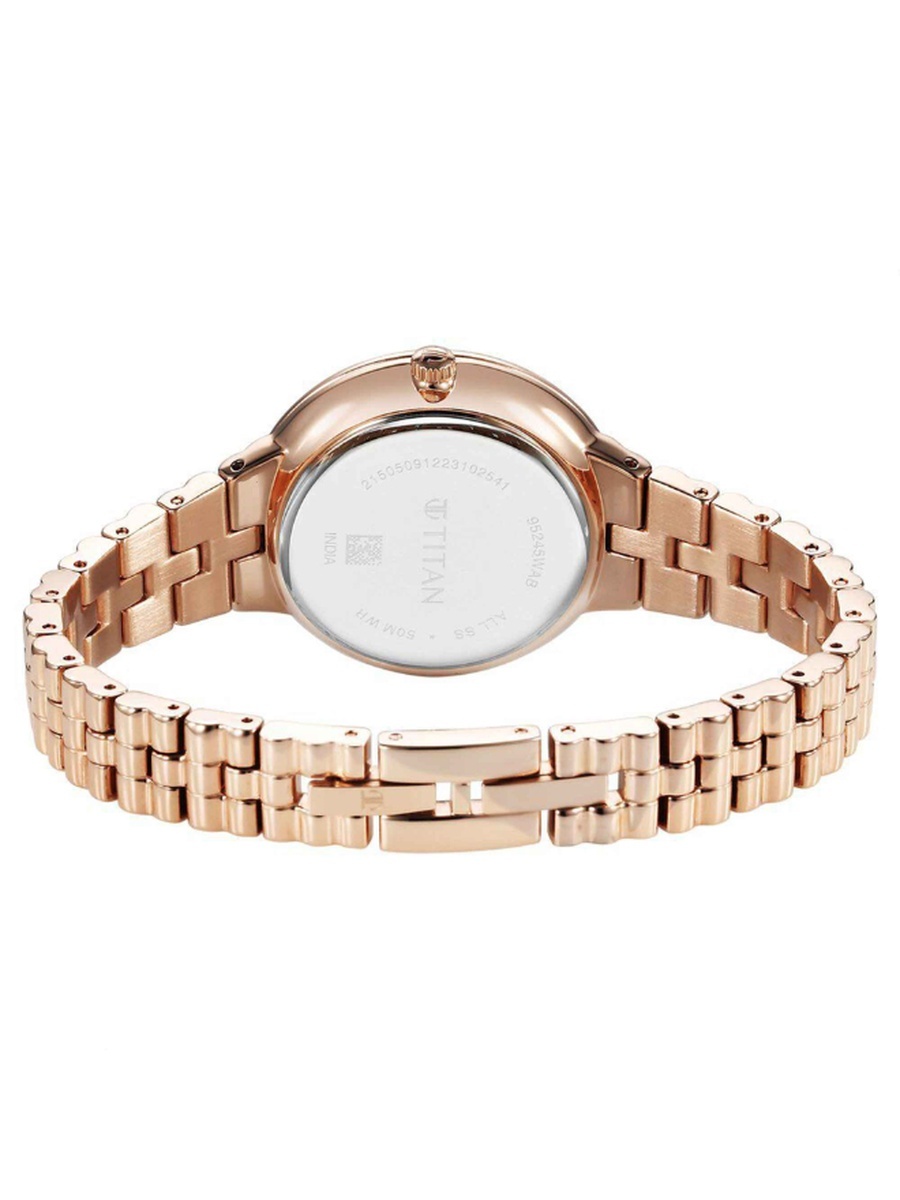 Women Quartz Movement Watch with Analog Display and Stainless Steel Strap - 95245WM01, Rose Gold