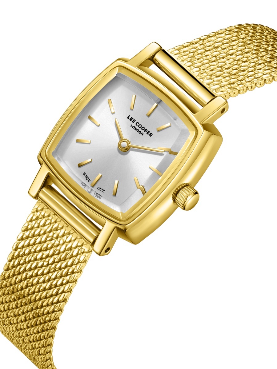 Women VJ20C1 Movement Watch, Analog Display and Mesh Strap - LC08280.130, Gold