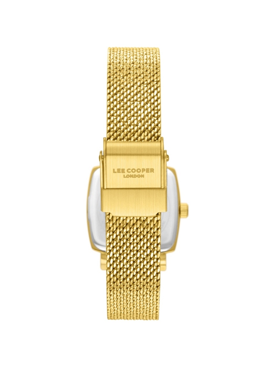 Women VJ20C1 Movement Watch, Analog Display and Mesh Strap - LC08280.130, Gold