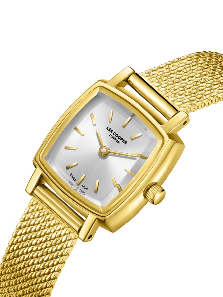 Women VJ20C1 Movement Watch, Analog Display and Mesh Strap - LC08280.130, Gold