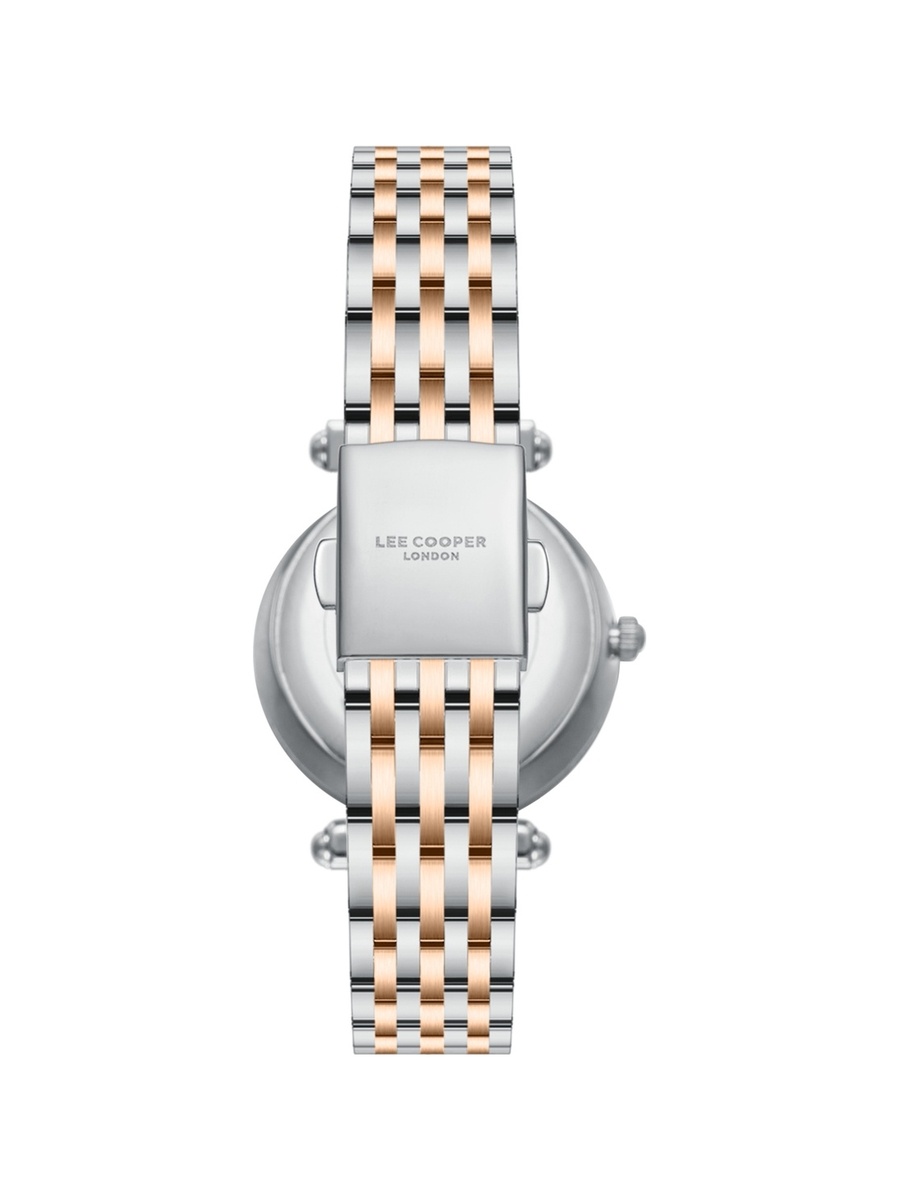 Women JP25 Movement Watch, Analog Display and Metal Strap - LC08290.530, Two Tone Rose Gold