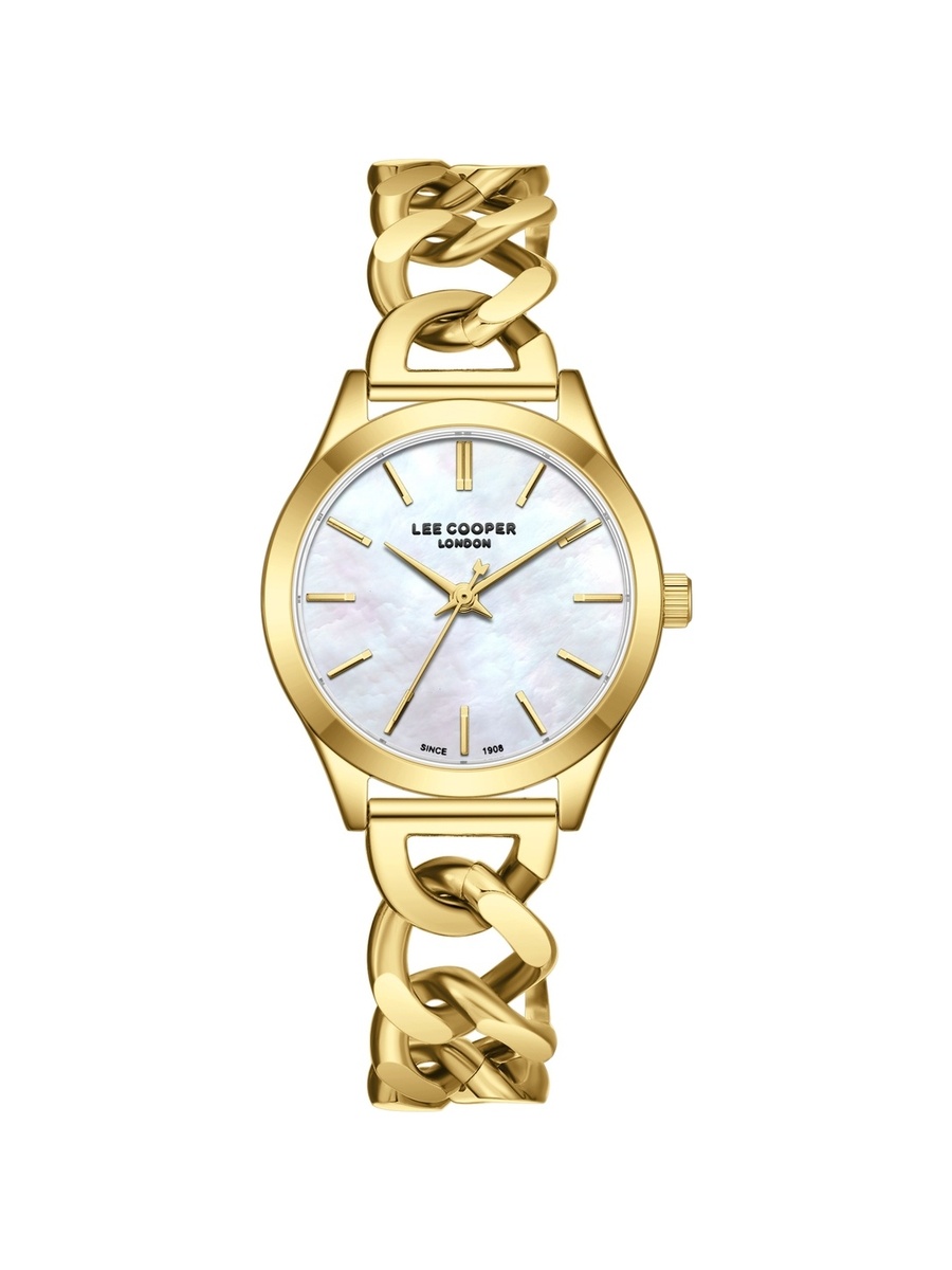 Women JP25 Movement Watch, Analog Display and Metal Strap - LC08291.120, Gold