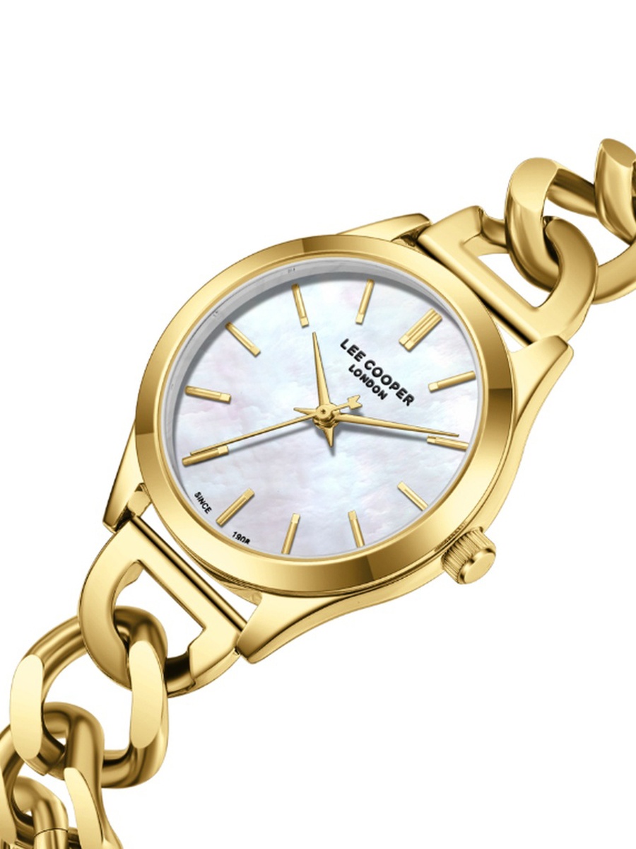 Women JP25 Movement Watch, Analog Display and Metal Strap - LC08291.120, Gold