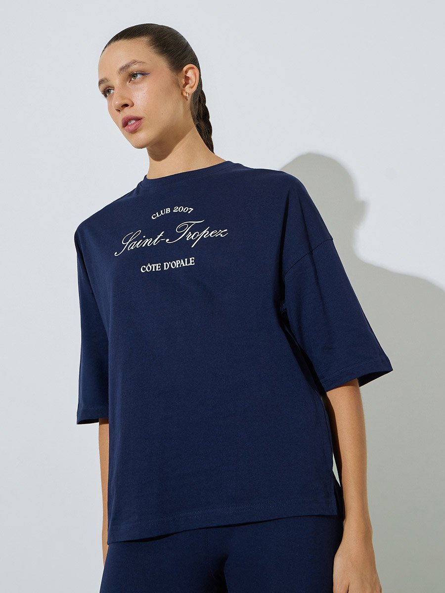 Slogan Print Oversized T-Shirt and Leggings Co-Ords