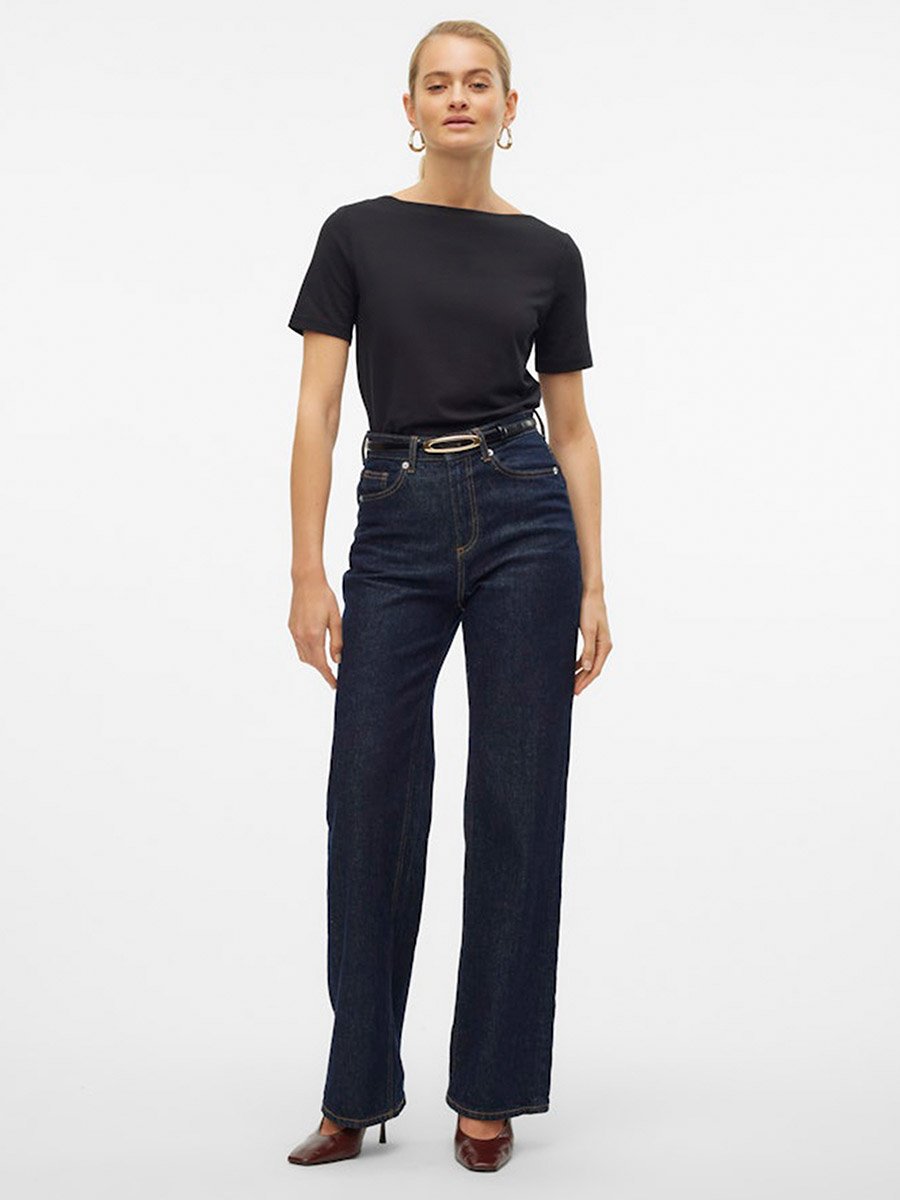 Black Panda Solid Short Sleeves Top