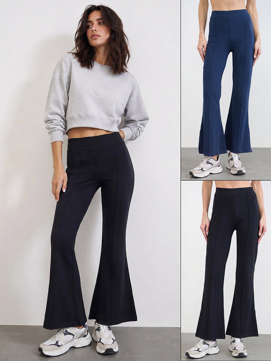 Pack of 2 - Solid Flared Leggings