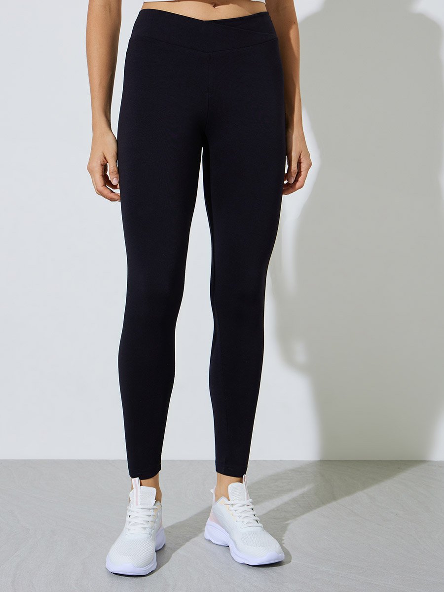 Pack of 2 - Black and Charcoal Solid Skinny Leggings