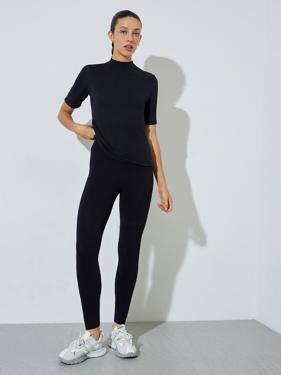 Pack of 2 - Black and Brown Solid Skinny Leggings