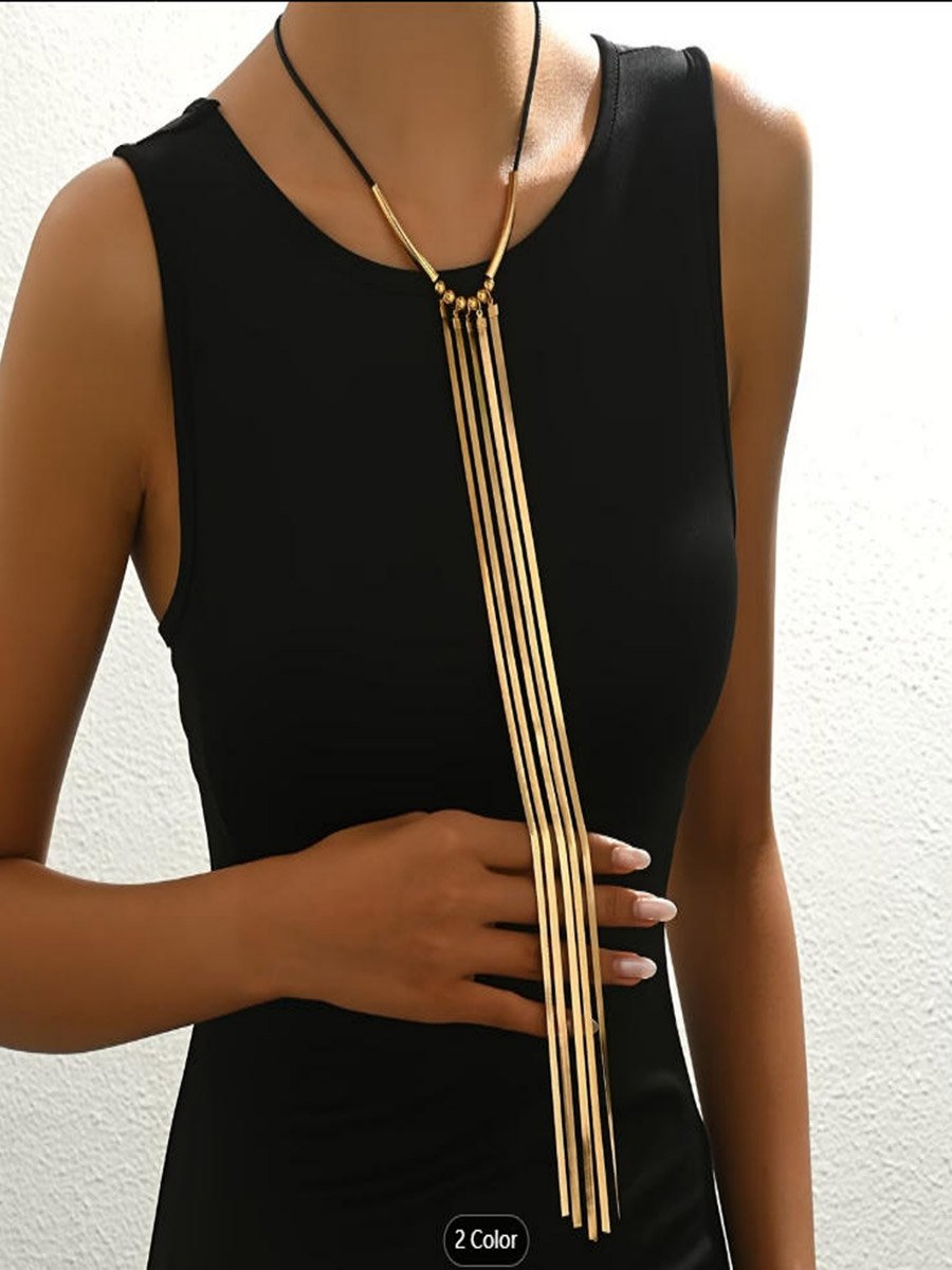 Cold Long Tassel Chain Snake Bone Necklace