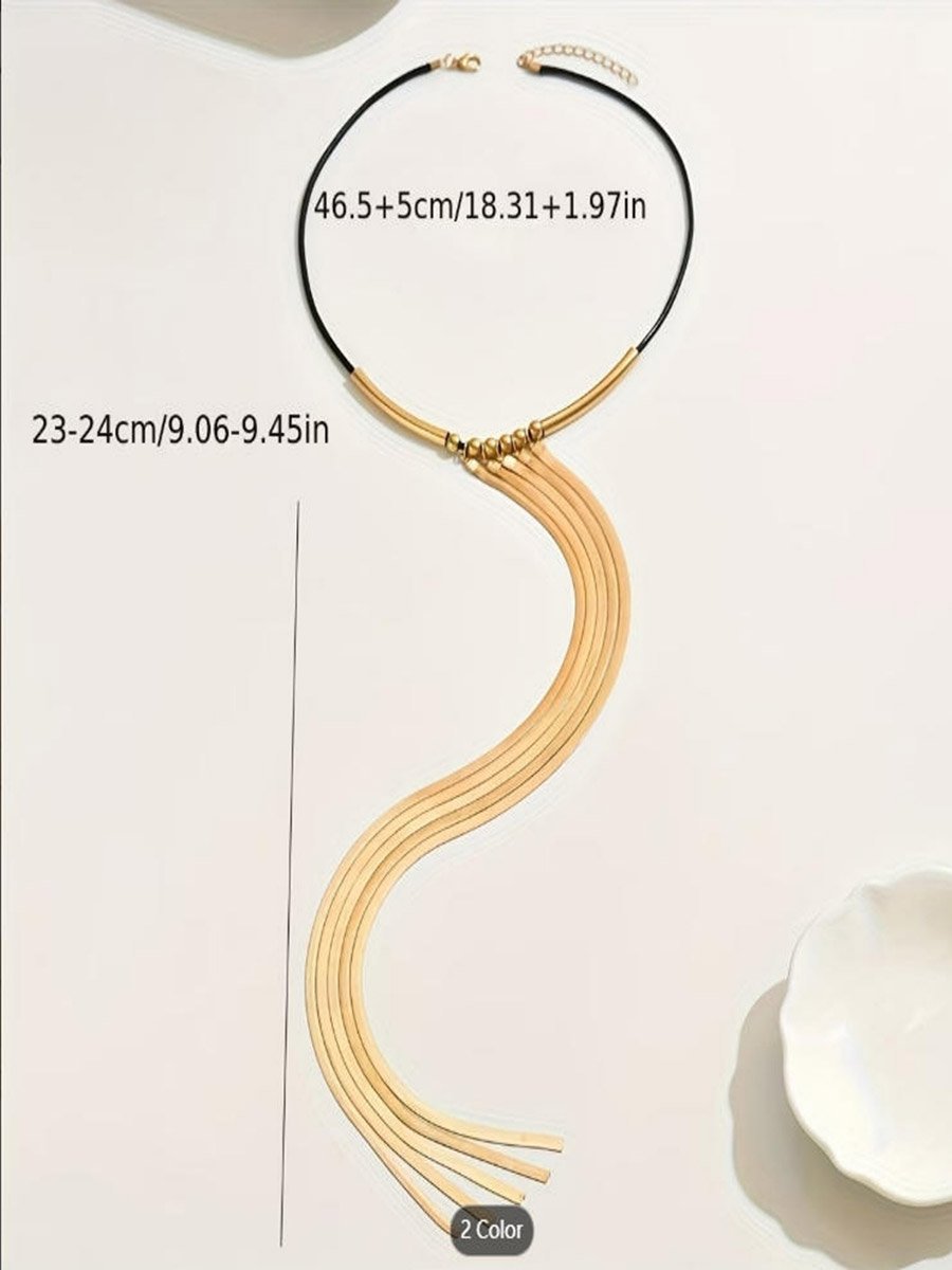 Cold Long Tassel Chain Snake Bone Necklace