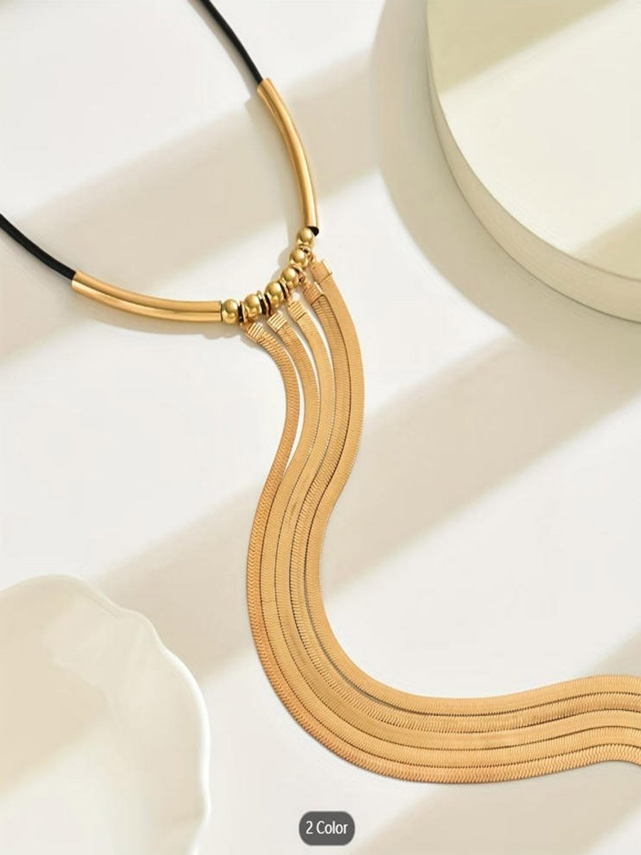 Cold Long Tassel Chain Snake Bone Necklace