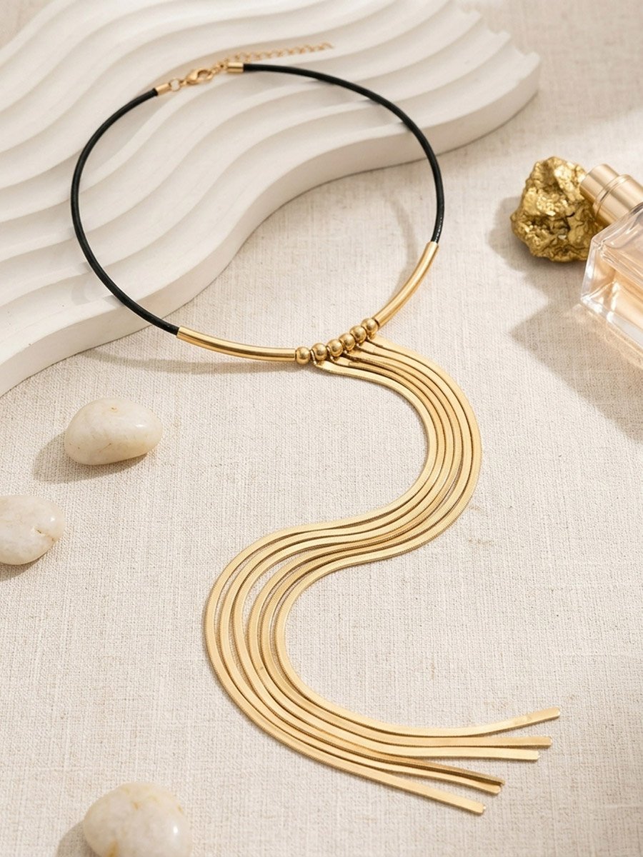 Cold Long Tassel Chain Snake Bone Necklace