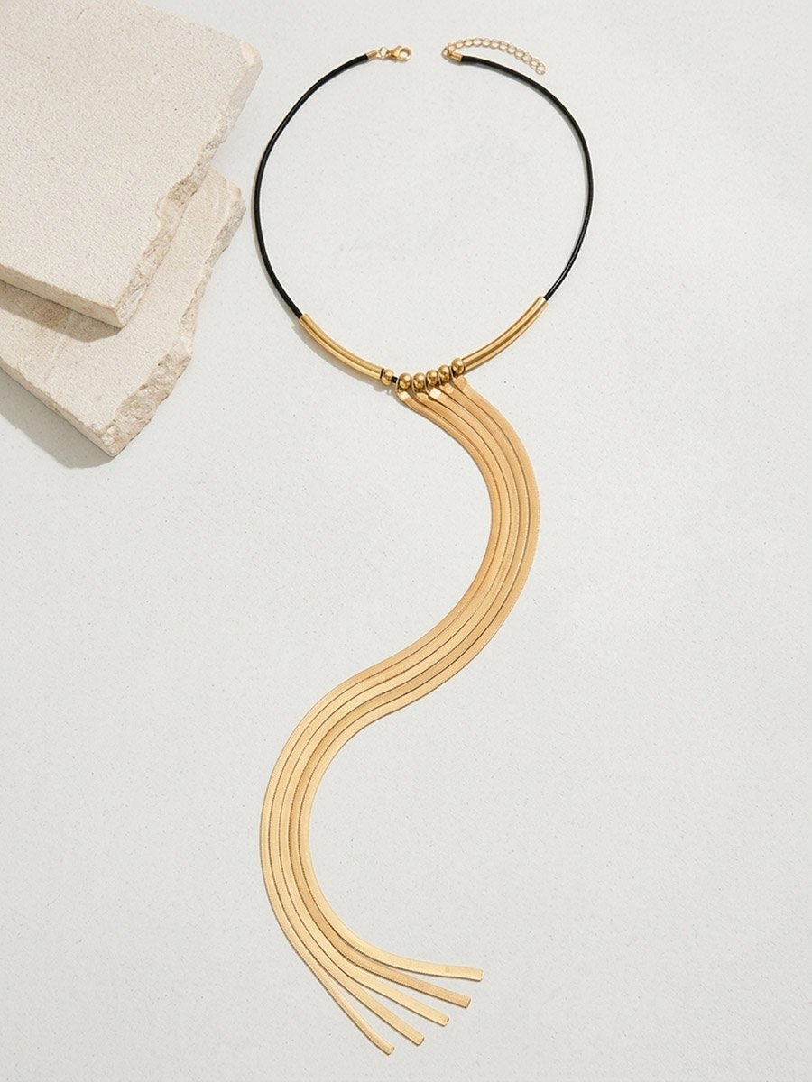Cold Long Tassel Chain Snake Bone Necklace