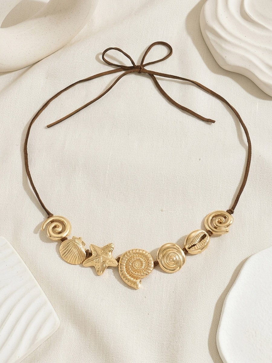 Golden Seashell Choker Necklace