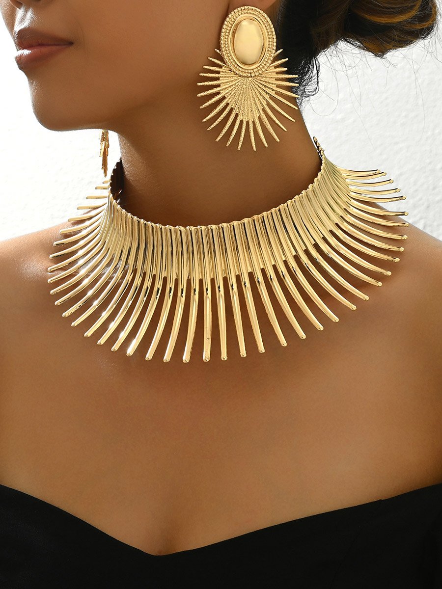 African Collar Choker and Statement Earring Set