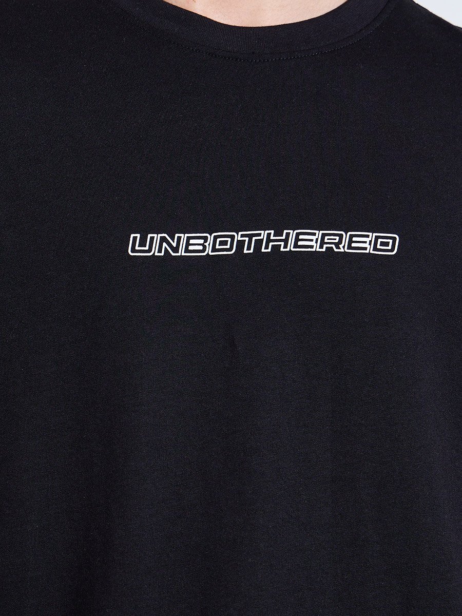 Black HD Graphic Print Oversized T-Shirt