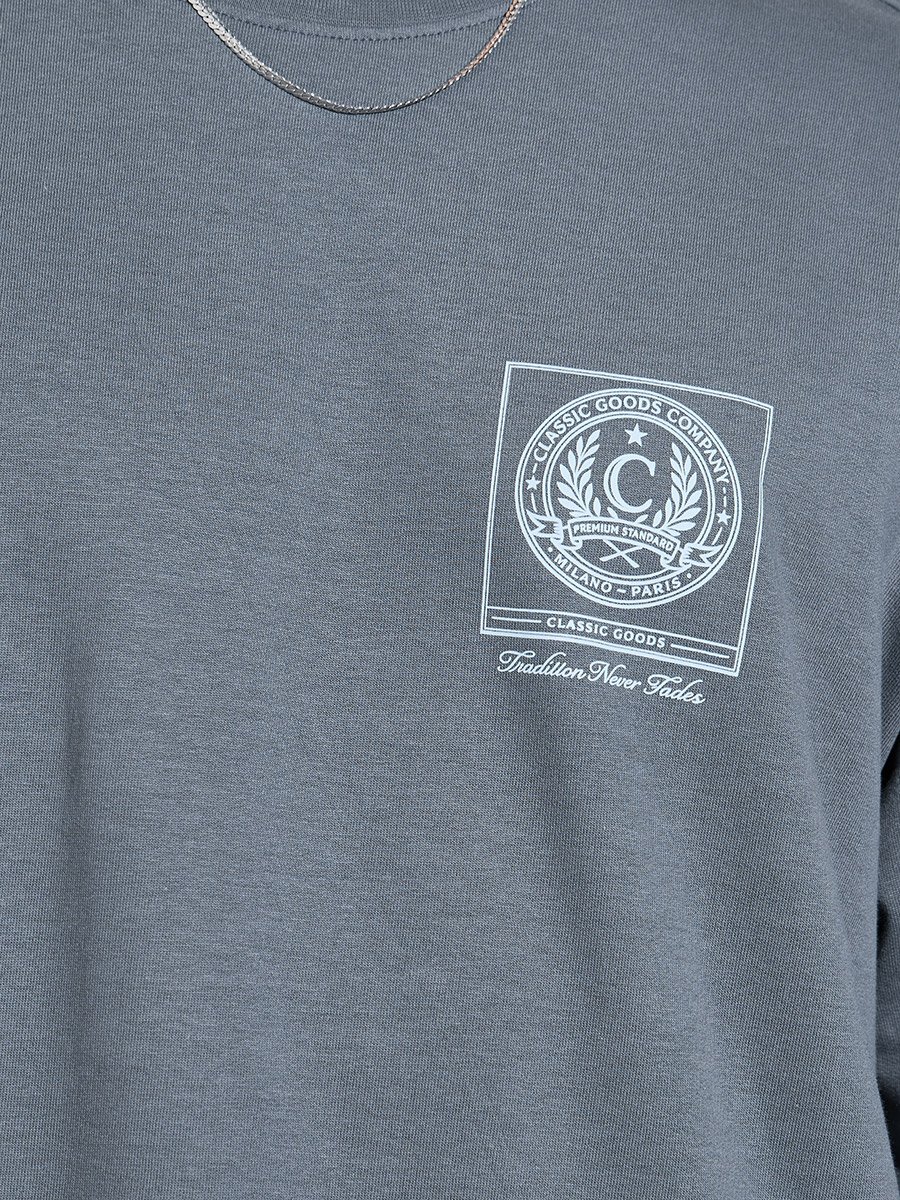 Men Grey Graphic Print Oversized T-Shirt