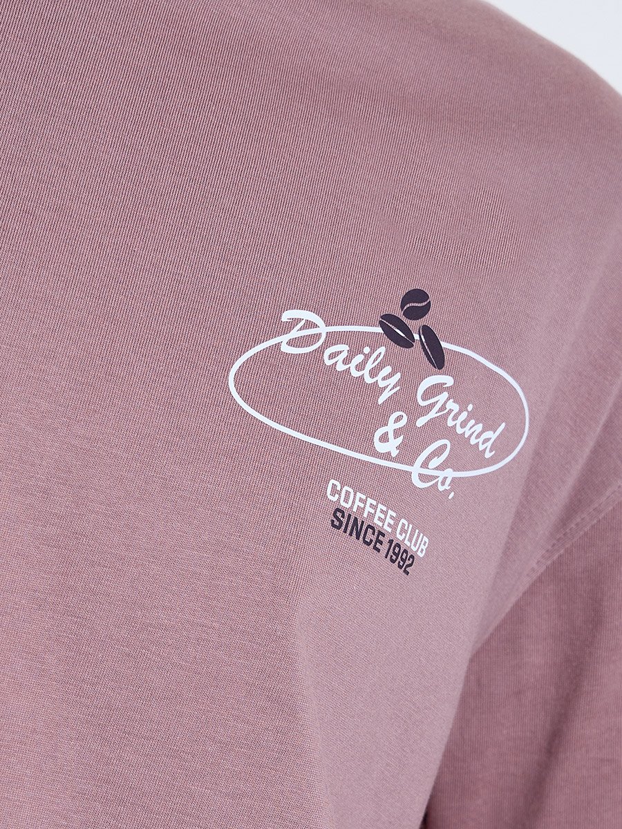 Purple Graphic Print Oversized T-Shirt