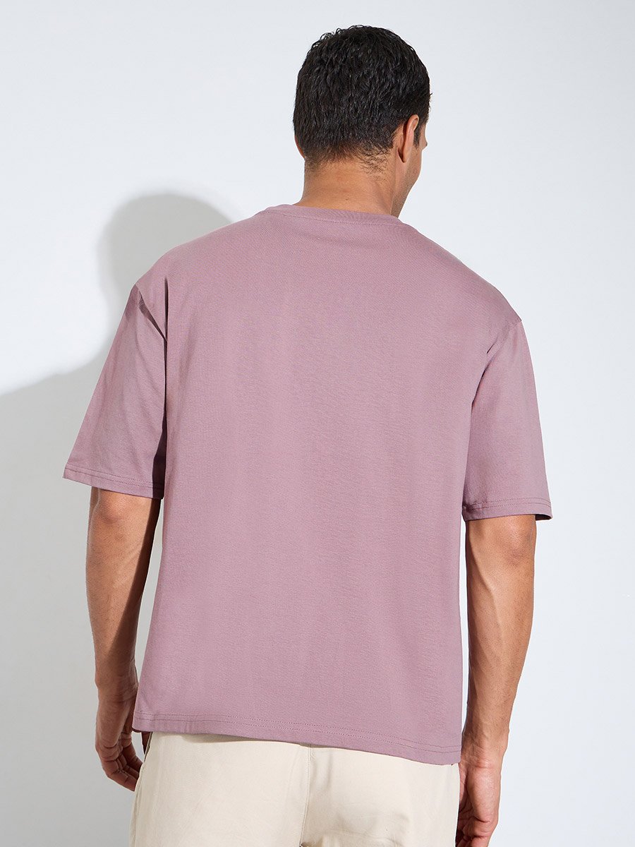 Purple Graphic Print Oversized T-Shirt
