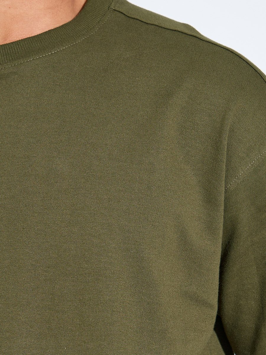 Olive Graphic Print Crew Neck Oversized T-Shirt